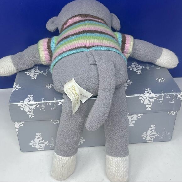 Dan Dee Collector’s Choice 15” Sock Monkey Gray w/ Pastel Sweater - Picture 9 of 9